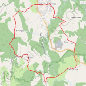 Itinéraire Pays de Craponne - Saint-Georges, distance, dénivelé, altitude, carte, profil, trace GPS