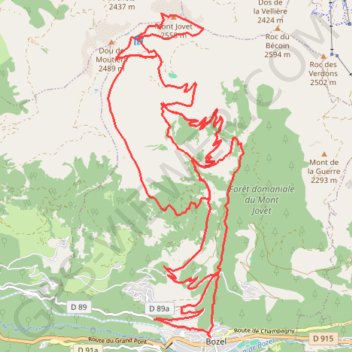 Itinéraire Mont Jovet, distance, dénivelé, altitude, carte, profil, trace GPS