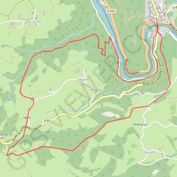 Itinéraire Rando Estaing, distance, dénivelé, altitude, carte, profil, trace GPS