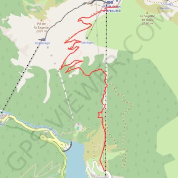 Itinéraire Montée du pic de la Sagette depuis le parking du lac de Fabrèges, distance, dénivelé, altitude, carte, profil, trace GPS