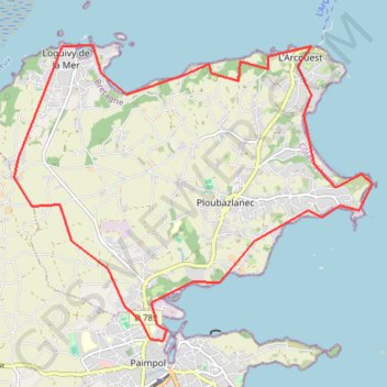 Itinéraire Rando paimpol, distance, dénivelé, altitude, carte, profil, trace GPS