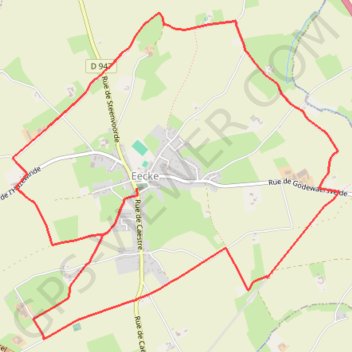 Itinéraire Circuit du Klockhuis - Eecke, distance, dénivelé, altitude, carte, profil, trace GPS