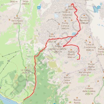 Itinéraire Viso en 2 jours - J2, distance, dénivelé, altitude, carte, profil, trace GPS