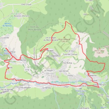 Itinéraire Les monts du Gavot - Lac de la Beunaz, distance, dénivelé, altitude, carte, profil, trace GPS