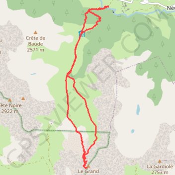 Itinéraire Grand Area, distance, dénivelé, altitude, carte, profil, trace GPS