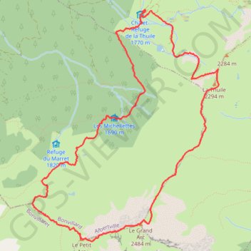 Itinéraire Le Grand Arc, distance, dénivelé, altitude, carte, profil, trace GPS