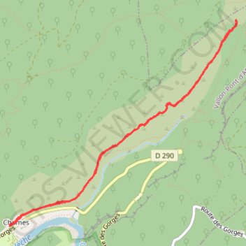 Itinéraire Source du Tiourre, distance, dénivelé, altitude, carte, profil, trace GPS