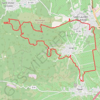 Itinéraire Entre saint victor & saint laurent, distance, dénivelé, altitude, carte, profil, trace GPS