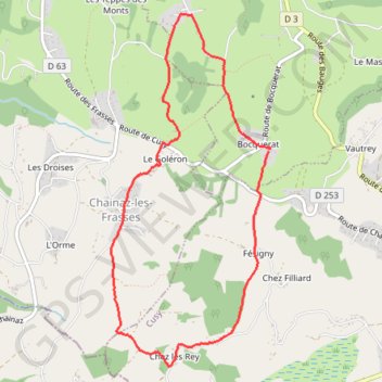 Itinéraire Boquerat (T2022-01-06), distance, dénivelé, altitude, carte, profil, trace GPS