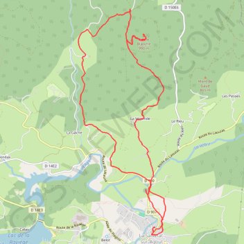 Itinéraire Col du Pradel, Col d'Empy, Combe de Peyre Male, La Salvetat sur Agout, distance, dénivelé, altitude, carte, profil, trace GPS