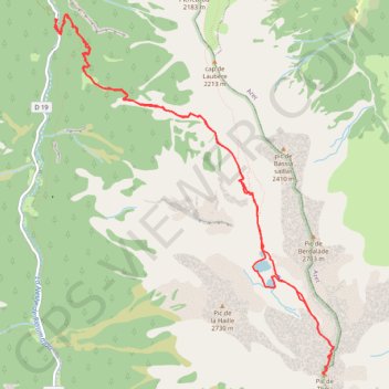 Itinéraire 65 - Pic du Thou 20200811, distance, dénivelé, altitude, carte, profil, trace GPS