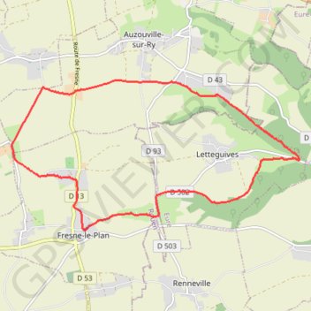 Itinéraire Randonnée Fresne le Plan, distance, dénivelé, altitude, carte, profil, trace GPS