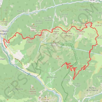 Itinéraire Mont Lapassé, de Berthemont à Saint-Martin-Vésubie, distance, dénivelé, altitude, carte, profil, trace GPS