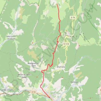 Itinéraire Etape 1 Vercors 2021, distance, dénivelé, altitude, carte, profil, trace GPS