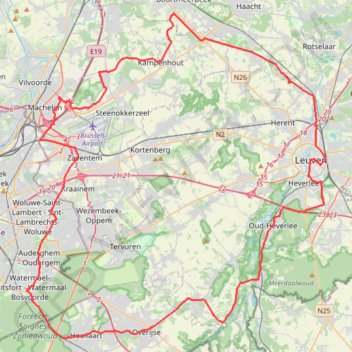 Itinéraire Auderghem - Oudergem, distance, dénivelé, altitude, carte, profil, trace GPS