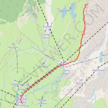 Itinéraire Alpe d'Huez - Falaises du lac Besson, distance, dénivelé, altitude, carte, profil, trace GPS
