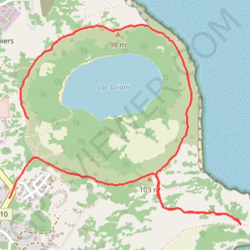 Itinéraire Tour du Lac Dziani (Mayotte), distance, dénivelé, altitude, carte, profil, trace GPS