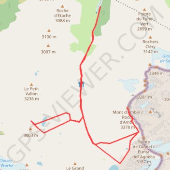 Itinéraire Autour du refuge d'Ambin, distance, dénivelé, altitude, carte, profil, trace GPS