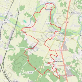 Itinéraire Mansle 31 kms, distance, dénivelé, altitude, carte, profil, trace GPS