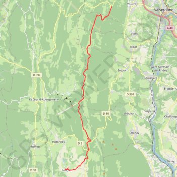 Itinéraire Châtillon-en-Michaille - Songieu, distance, dénivelé, altitude, carte, profil, trace GPS