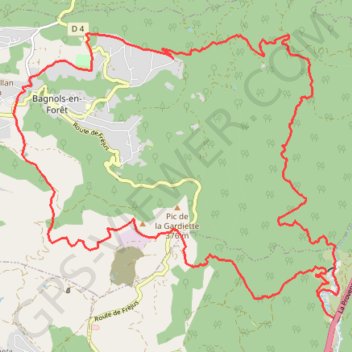 Itinéraire Barrage de Malpasset, distance, dénivelé, altitude, carte, profil, trace GPS