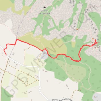 Itinéraire Rocher de Roquebrune - Les 3 Croix, distance, dénivelé, altitude, carte, profil, trace GPS