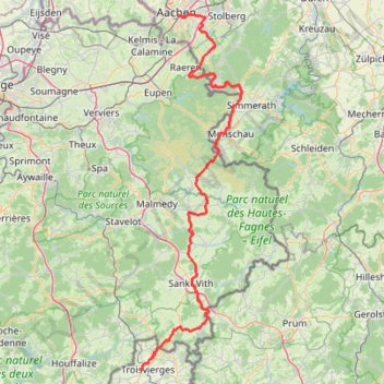 Itinéraire Vennbahn-Radweg, distance, dénivelé, altitude, carte, profil, trace GPS