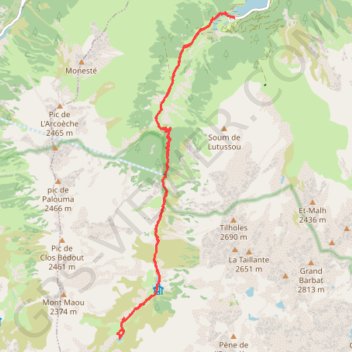 Itinéraire LAC DE LIENTRANS PAR LAC ESTAING, distance, dénivelé, altitude, carte, profil, trace GPS