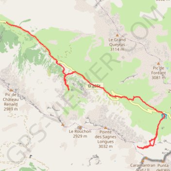 Itinéraire Pont de Lariane-Agnel-Chamoussière, distance, dénivelé, altitude, carte, profil, trace GPS