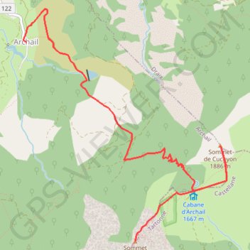 Itinéraire Sommet de Cucuyon et Pic de Couard, distance, dénivelé, altitude, carte, profil, trace GPS
