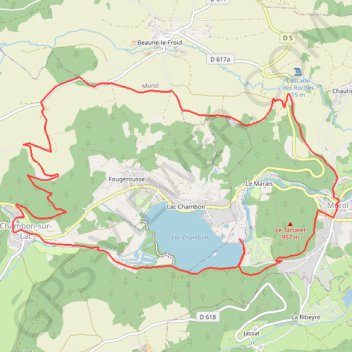 Itinéraire Autour du Lac Chambon, distance, dénivelé, altitude, carte, profil, trace GPS