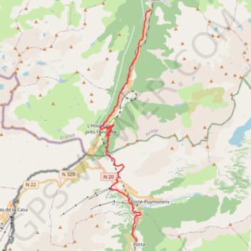 Itinéraire Merens Porta (Chemin des Bonhommes), distance, dénivelé, altitude, carte, profil, trace GPS