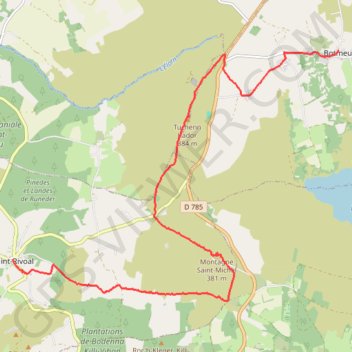 Itinéraire Les Monts d'Arrée, jour 4, distance, dénivelé, altitude, carte, profil, trace GPS