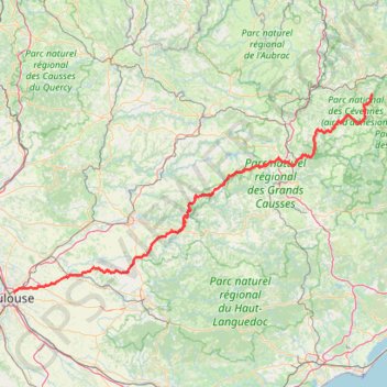 Itinéraire Auchan Balma - Saint Etienne du Valdonnez, distance, dénivelé, altitude, carte, profil, trace GPS