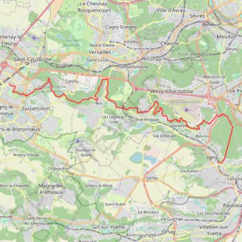 Itinéraire Rando les coteaux de la Bièvre (78), distance, dénivelé, altitude, carte, profil, trace GPS