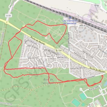 Itinéraire VERNEUIL BOIS DES CORNOUILLERS, distance, dénivelé, altitude, carte, profil, trace GPS