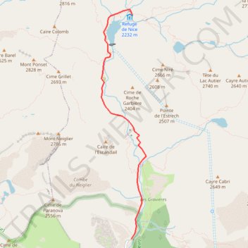 Itinéraire PontCountet-RefugeNice, distance, dénivelé, altitude, carte, profil, trace GPS