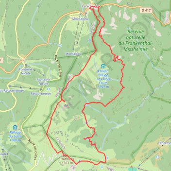 Itinéraire Felsenweg (Sentier des Roches), distance, dénivelé, altitude, carte, profil, trace GPS