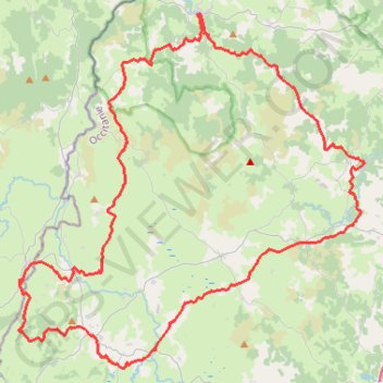 Itinéraire Tour des monts d'Aubrac, distance, dénivelé, altitude, carte, profil, trace GPS