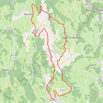 Itinéraire Route du Lait de Cunlhat à Domaize, distance, dénivelé, altitude, carte, profil, trace GPS
