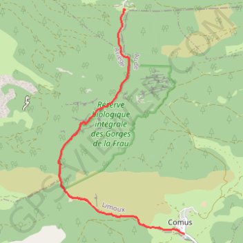 Itinéraire Les Gorges de la Frau, distance, dénivelé, altitude, carte, profil, trace GPS