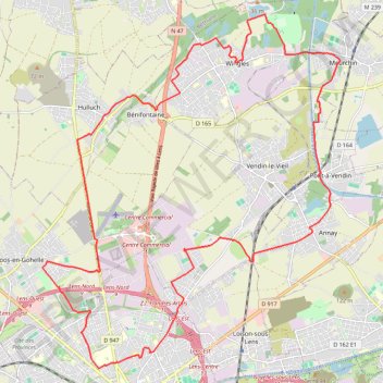 Itinéraire Les parcs - Wingles, distance, dénivelé, altitude, carte, profil, trace GPS