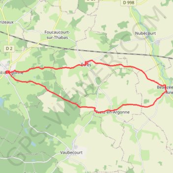 Itinéraire Entre Culture et Nature - Evres-en-Argonne, distance, dénivelé, altitude, carte, profil, trace GPS