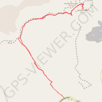 Itinéraire Nordlandsnupen 001 001 001, distance, dénivelé, altitude, carte, profil, trace GPS