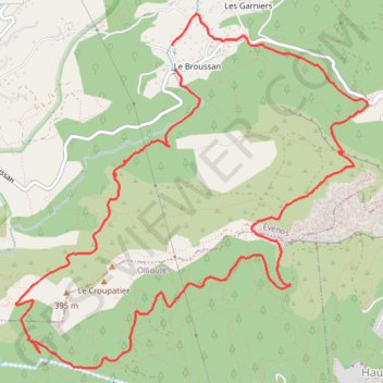 Itinéraire Le Croupatier, distance, dénivelé, altitude, carte, profil, trace GPS