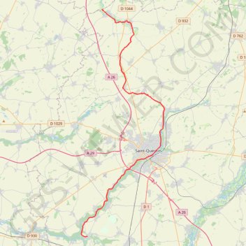Itinéraire Trace_VCSQ_Saint-Simon_Vendhuile, distance, dénivelé, altitude, carte, profil, trace GPS