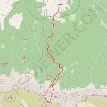 Itinéraire Sierra de Cadi (Serra del Cadi) - Couloir Ordiguer, distance, dénivelé, altitude, carte, profil, trace GPS