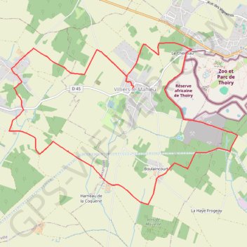 Itinéraire Boucle de Villiers-le-Mahieu, distance, dénivelé, altitude, carte, profil, trace GPS
