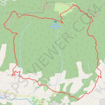 Itinéraire Le Trou du Furet et Serre Gros, distance, dénivelé, altitude, carte, profil, trace GPS