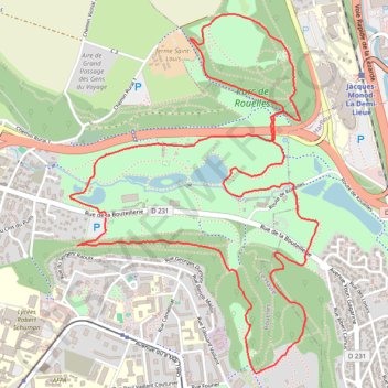 Itinéraire Rouelles Parc, distance, dénivelé, altitude, carte, profil, trace GPS